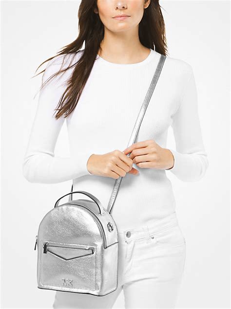 michael kors jessa small pebbled leather convertible backpack|Jessa Small Metallic Pebbled Leather Convertible Backpack.